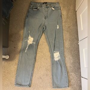 NASTY GAL blue ripped jeans